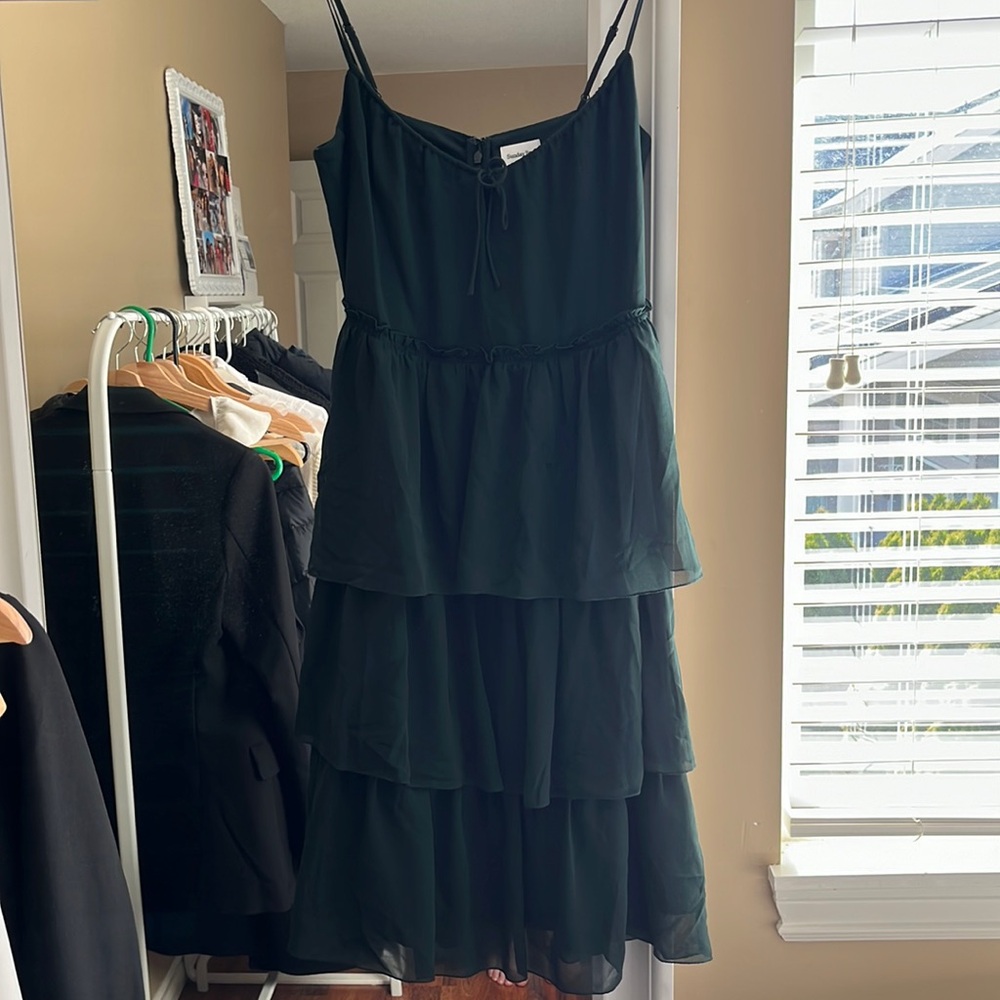 Aritzia Navy Green Dress